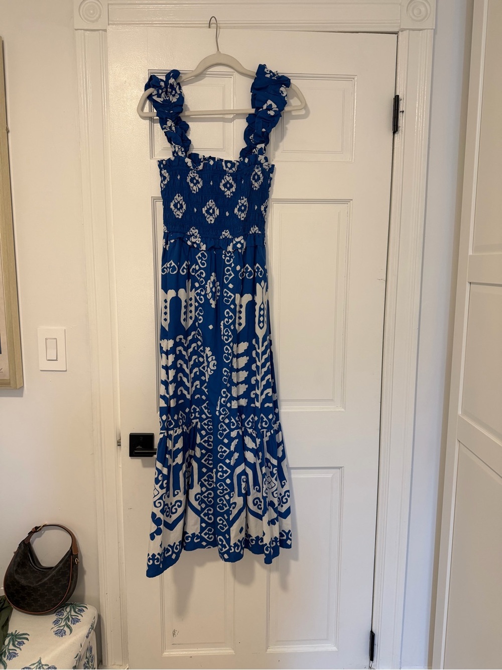 Sea New York Blue and White Printed Maxi Dress